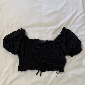 Urban Outfitters Black Cropped Blouse